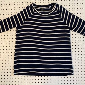 Navy and White Striped Long Sleeve sweater blouse
